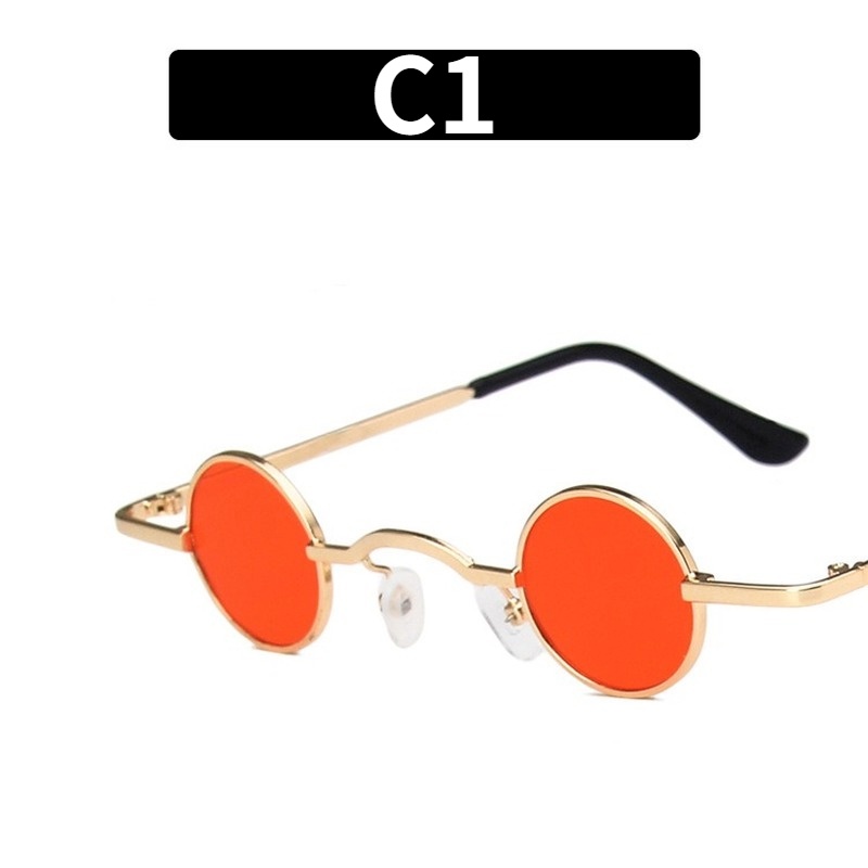 Kính mát gọng kim loại tròn thời trang phong cách retro cho bé gái