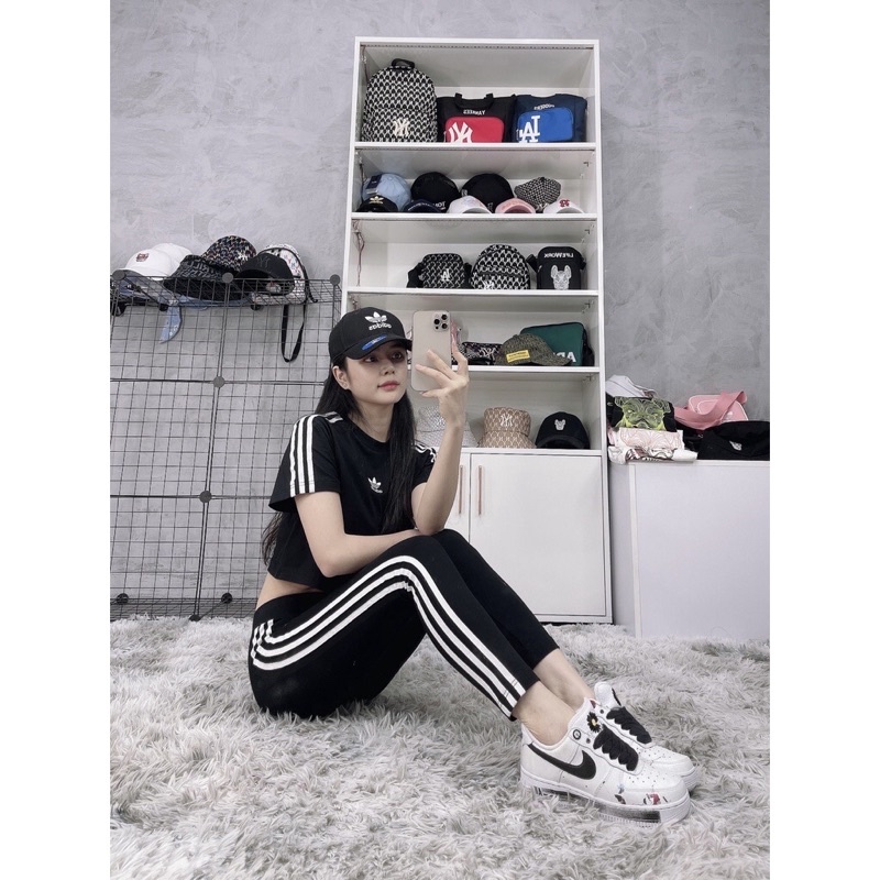 Áo Croptop Adidas 1906 3 MÀU CROPTOP 3-STRIPESs TEE Made in Cambodia full-tag-code