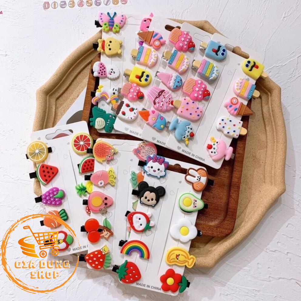 Set 10 Kẹp Tóc Hình Dễ Thương Cho Bé