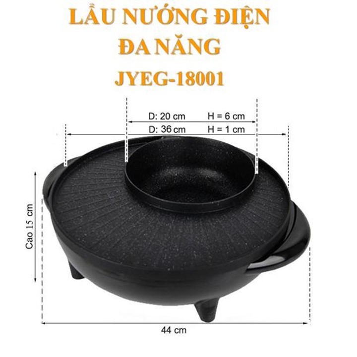 Bếp Lẩu Nướng Điên Không Khói - Bếp Lẩu Nướng Đa Năng 2 Trong 1 Vừa Nướng Vừa Lẩu