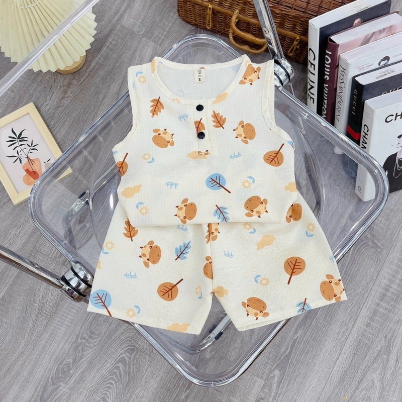 bộ ba lỗ chất xốp mềm mại thoáng mát cho bé trai bé gái - b3lx