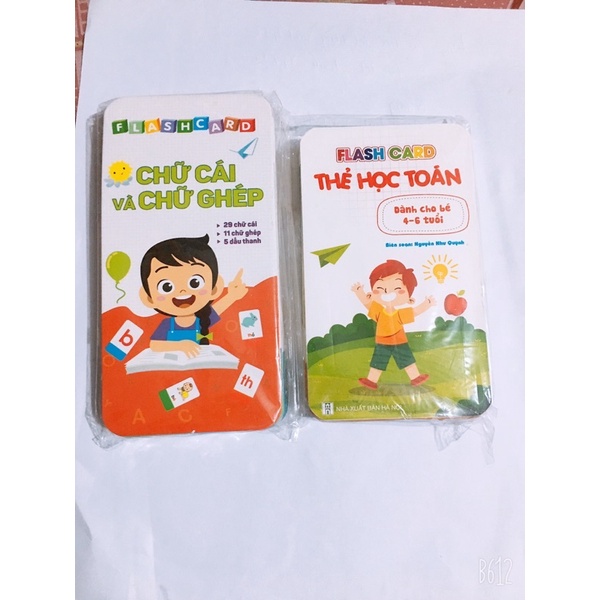 Combo 2 Bộ Flashcard Chữ Cái Và Chữ Ghép. Thẻ Học Toán