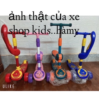 Xe trượt scooter có nhạc có đèn kiêm xe chòi chân 2 trong 1.