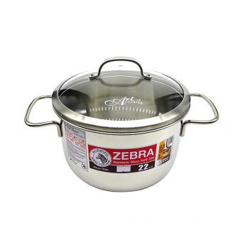 NỒI INOX 3 ĐÁY ZEBRA EXTREME INFINITY NẮP KÍNH 22 CM - 4,5 LÍT - 162297