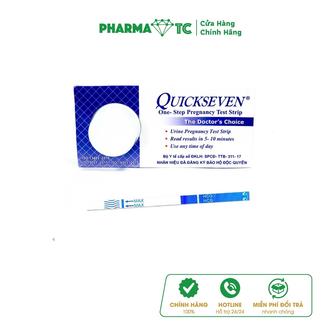 Que thử thai Quickseven 2 vạch chính xác - test thử thai hai vạch sớm nhanh hiệu quả tức thì -  PharmaOTC