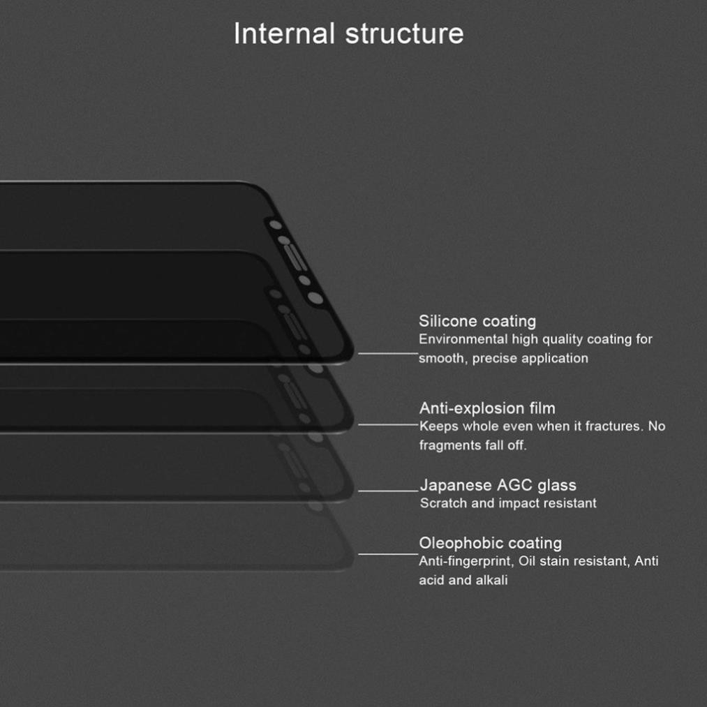 Dán kính cường lực chống nhìn trộm Nillkin AP+ MAX dành cho iPhone X / XS-Hàng chính hãng(bảo vệ sự riêng tư)