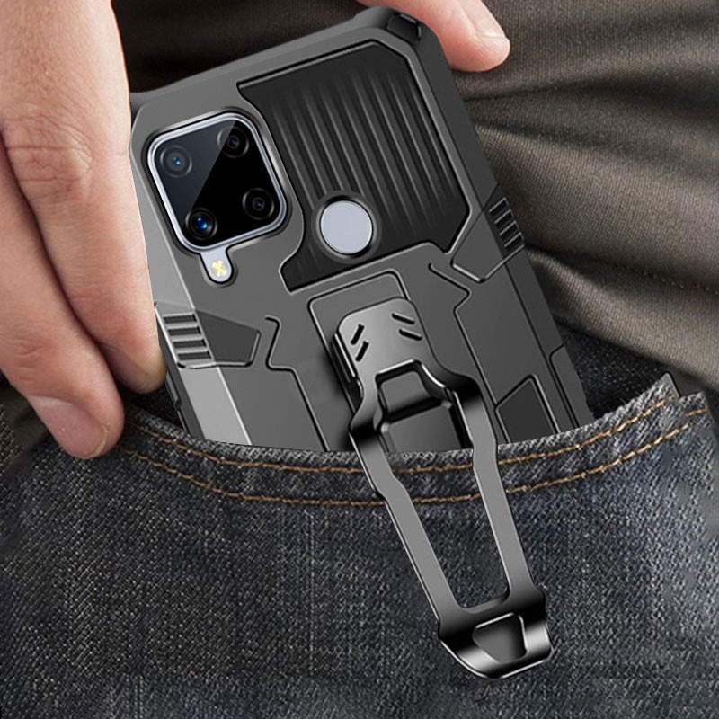 Ốp Điện Thoại Cứng Chống Sốc Kèm Giá Đỡ Cho Realme C15 C25 C25S