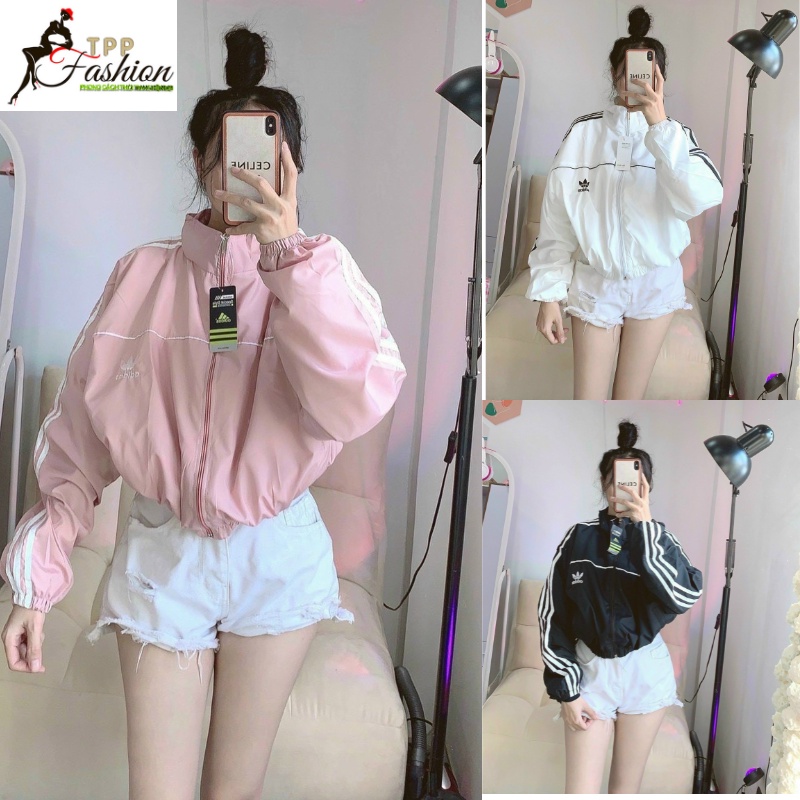 Áo khoác croptop ADIDAS nữ 2 lớp dù cao cấp dễ thing cá tính TPP 481