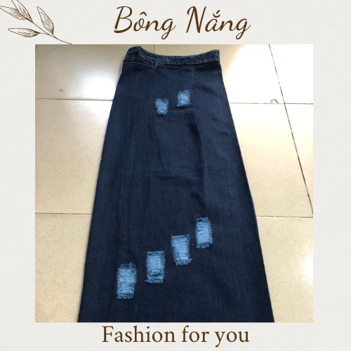 Váy chống nắng Jean rách cao cấp dạng quây