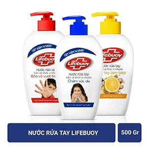 Nước rửa , sữa rửa tay Lifebuoy diệt Khuẩn bảo bệ vượt trội chăm sóc da chai loại 500G