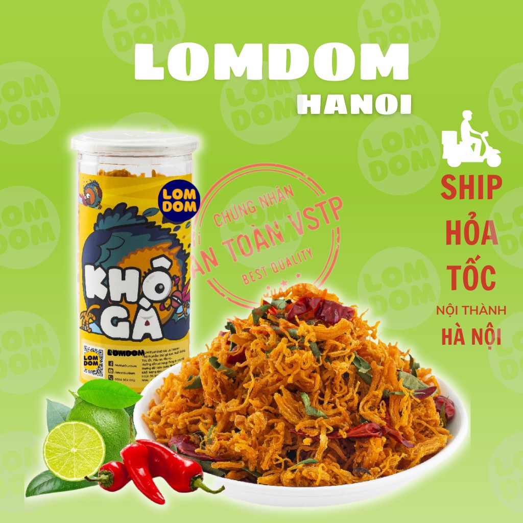 Khô gà lá chanh xé cay 300g LomDom food đồ ăn vặt Hà Nội | BigBuy360 - bigbuy360.vn