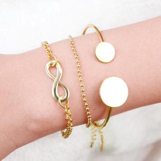 Vòng Tay Mạ Vàng Nữ Thiết Kế Chữ Số 8 May Mắn Nhiều Lớp Vòng Tay Nữ Đẹp Vòng Tay Nữ Cá Tính Thời Trang