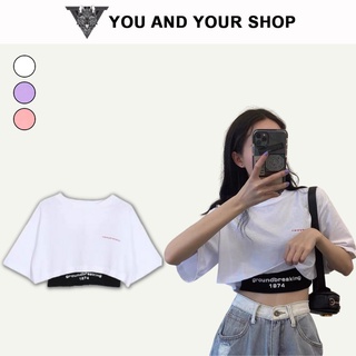 SET Áo Croptop mix áo ba lỗ YAYSHOP chất thun cotton cá tính (hình thật)