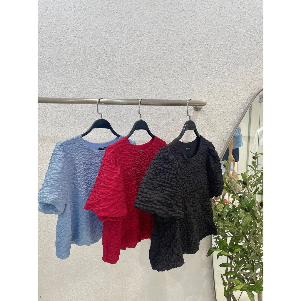 Áo tay phồng vải nhún