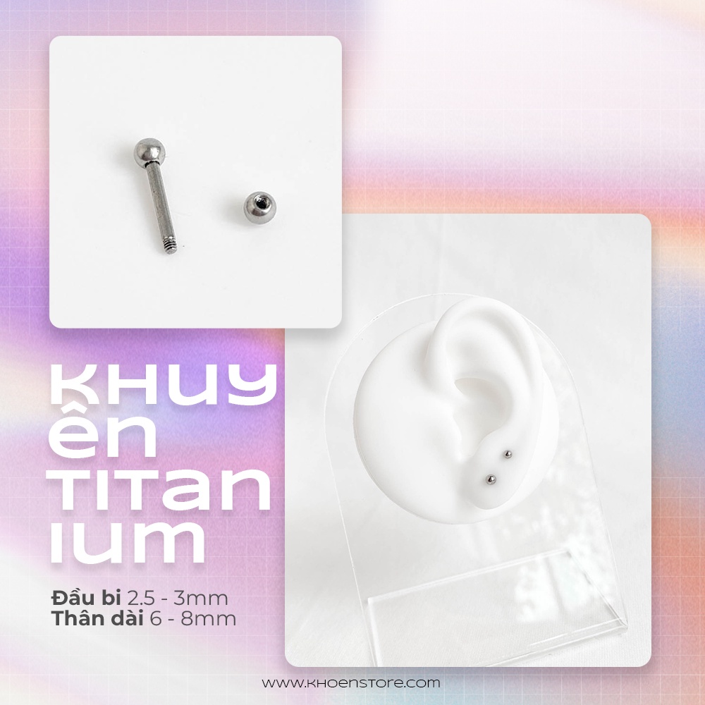 Khuyên bi 2 đầu - Titanium G23- Khoen Store