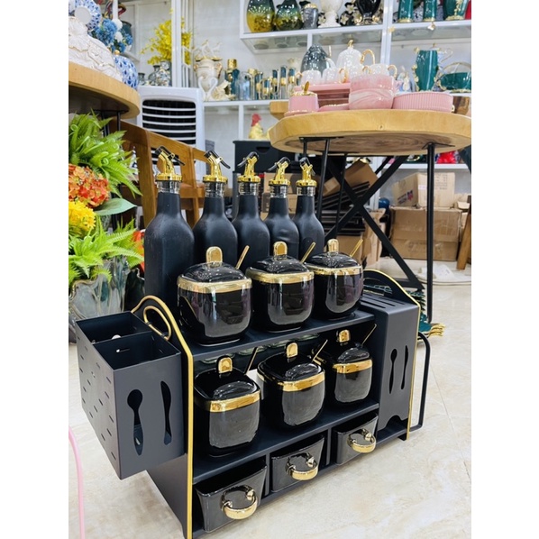 Bộ gia vị kèm kệ phong cách Băc Âu