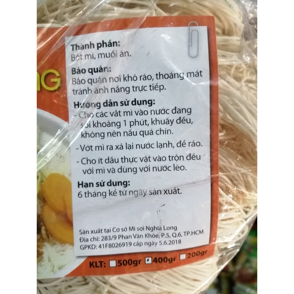 Mì Chỉ Người Hoa Nghĩa Long 400gr - Mì Mềm | BigBuy360 - bigbuy360.vn