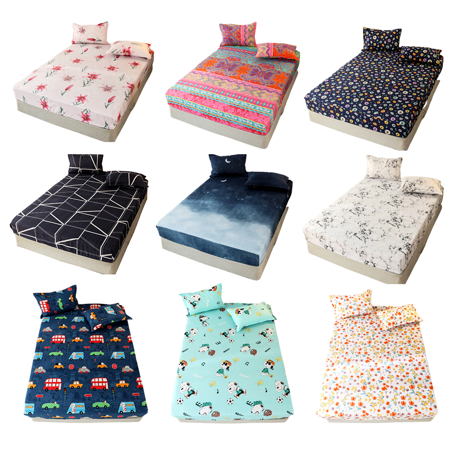 Bộ ga trải giường 2 trong 1 m9 & Bộ ga trải giường 3 trong1 1m2 / 1m5 / 1m8 3 Kích thước chiều cao 25cm