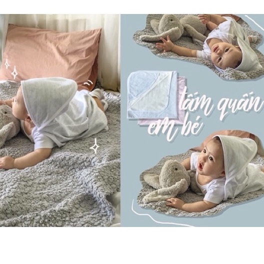 Khăn ủ hè 1 lớp Miomio cotton cao cấp cho bé 72*72cm
