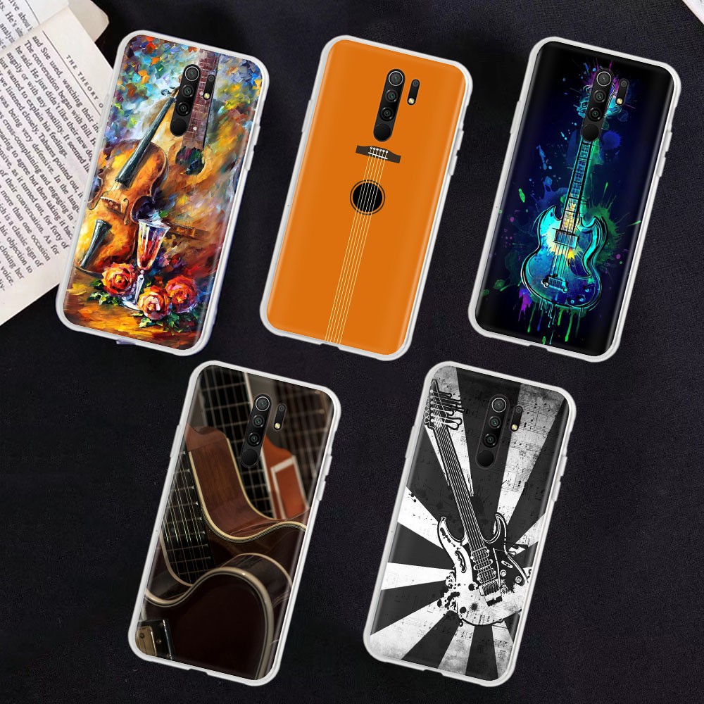 Ốp Điện Thoại Trong Suốt Họa Tiết Đàn Guitar Cho Xiaomi Redmi Note 9 9s 8 8t Pro Max