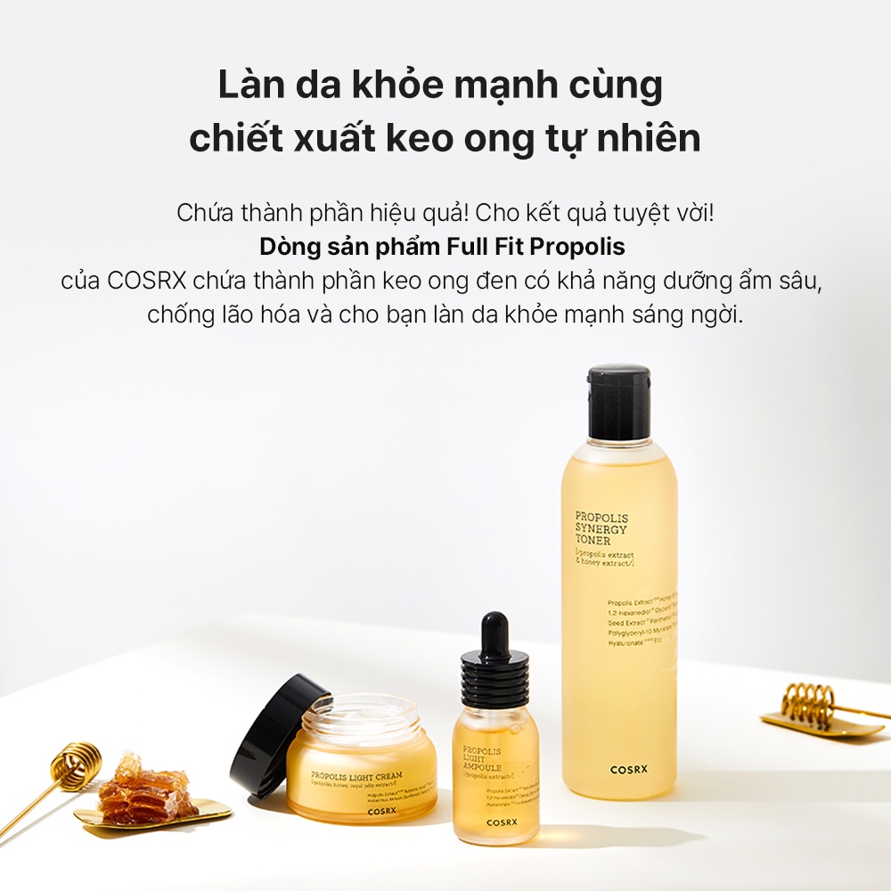 Kem dưỡng ẩm COSRX Propolis Light Cream  65ml chứa thành phần mật ong làm sáng da