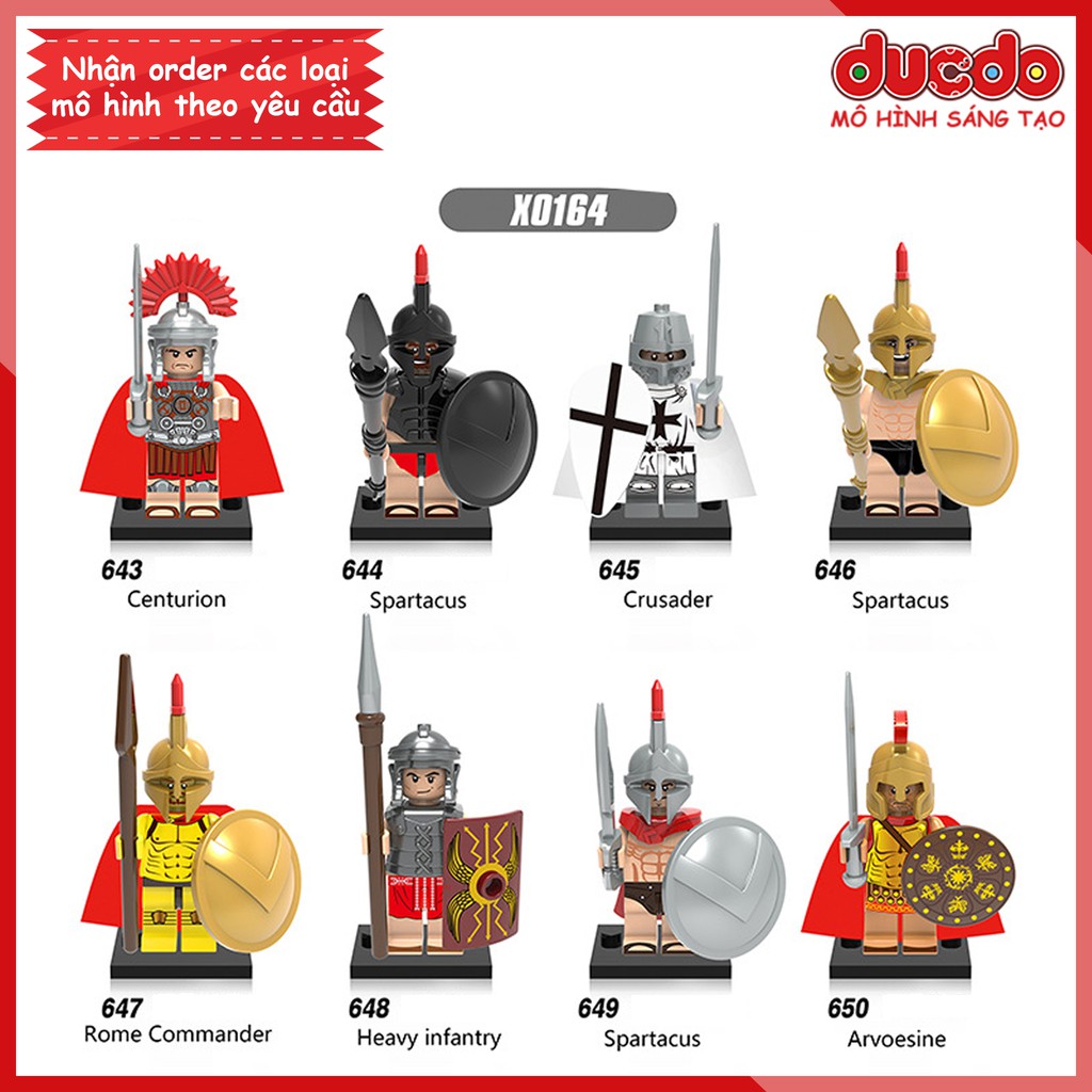 Minifigures lính Roma trung cổ, Hiệp sĩ - Nhận build quân số lượng lớn - Đồ chơi Lắp ghép Xếp hình XINH X0164 Mô hình