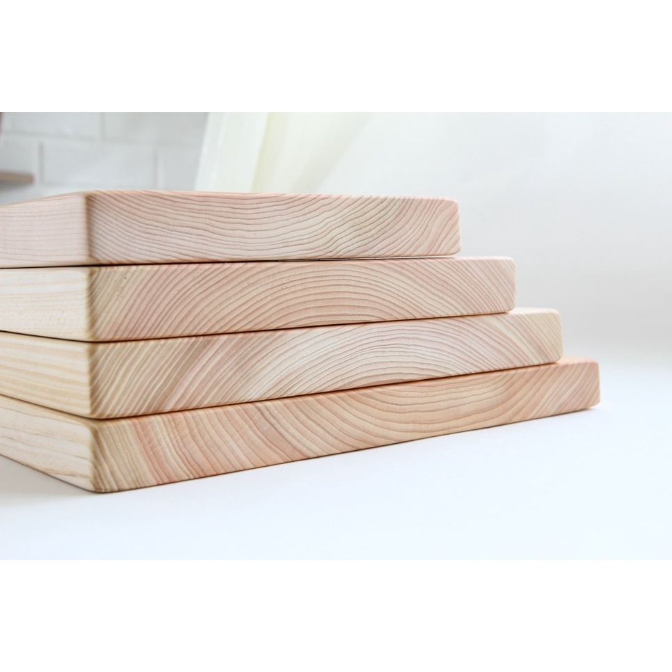 Thớt gỗ cạnh vuông Sa Maison, Chất liệu gỗ thông cao cấp Hinoki Nhật Bản, Size M-L-XL