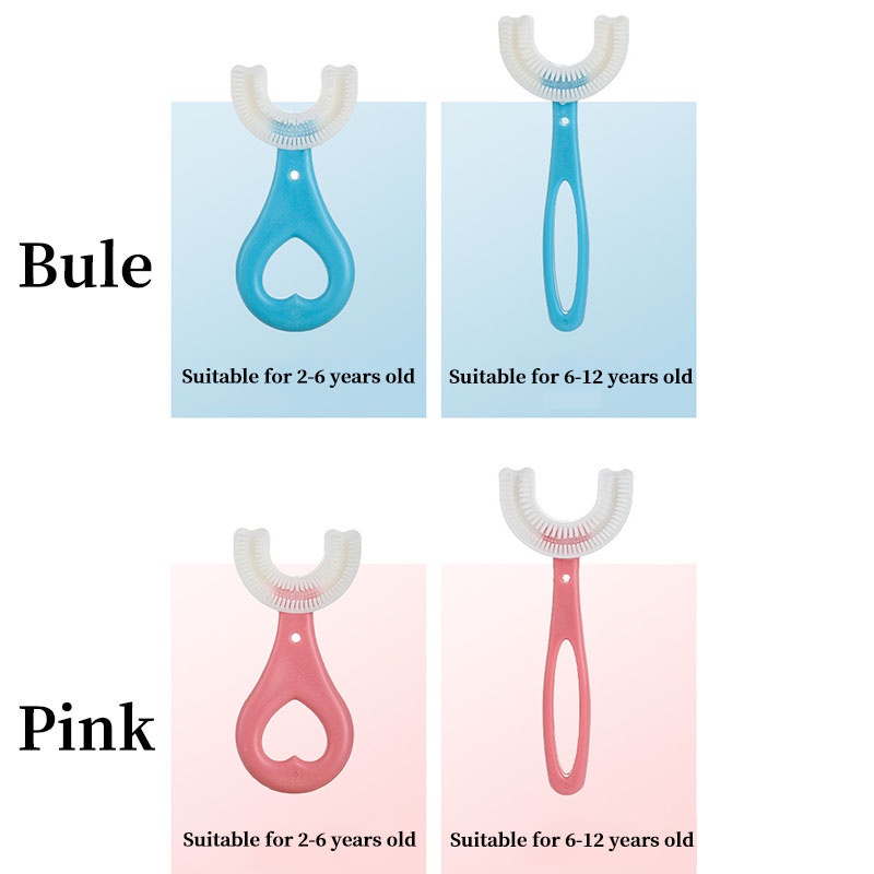 Bàn chải đánh răng hình chữ U mềm mại dành cho bé 2-6-12 tuổi