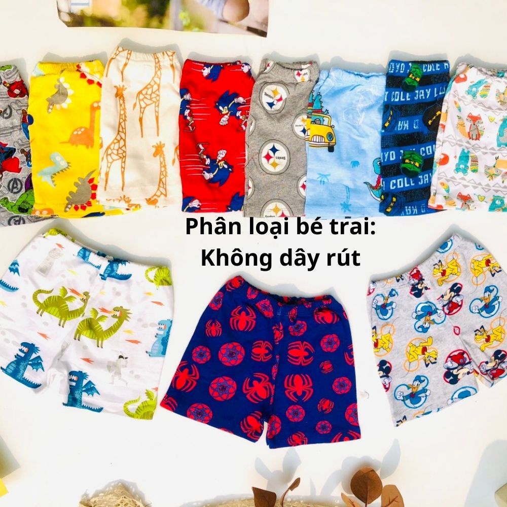 Quần đùi chục bozip cotton cho bé trai bé gái