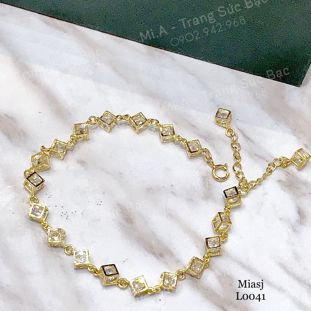 Lắc tay nữ Bạc Ý S925 MiASJ kiểu pha lê cao cấp L0041