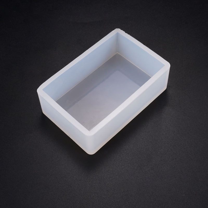 Khuôn Silicone Làm Hộp Nhựa Epoxy Hình Chữ Nhật Đính Kim Tuyến Lấp Lánh Trang Trí Bàn Làm Việc Diy