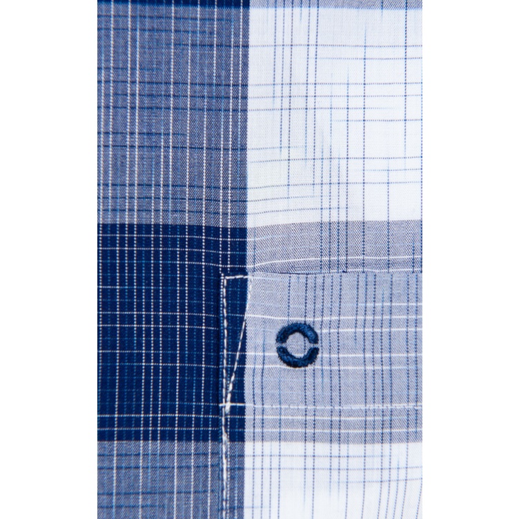 Áo Sơ Mi Nam Dài Tay OWEN AR220801DT Somi Công Sở Vải Sợi Tre Cao Cấp Màu kẻ caro navy trắng Dáng Regular Fit Tà Lượn