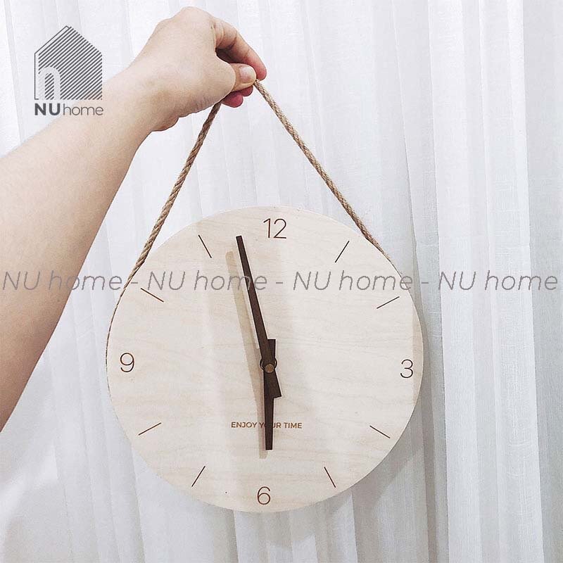 nuhome.vn | Đồng hồ gỗ treo tường phong cách tối giản 🎏 FREESHIP🎏sản phẩm đầy đủ pin, dây móc treo