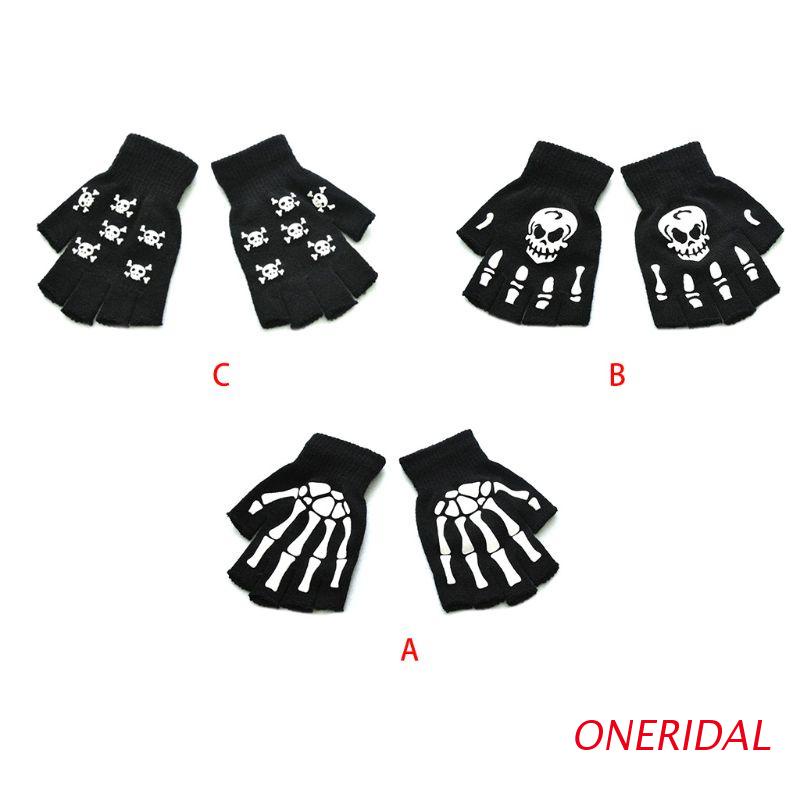 Găng Tay Hở Ngón ONERI Hình Xương Phát Sáng Trong Đêm