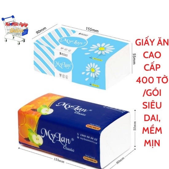 Giấy ăn,Giấy rút Cao Cấp Mylan 4 lớp,Không Chất Tẩy Trắng,Siêu Sạch,Siêu dai,Tan nhanh trong nước