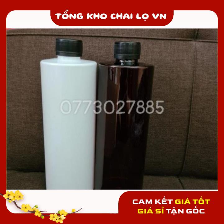 Chai Chiết Mĩ Phẩm ❤ SIÊU RẺ ❤ Chai nhựa pet 500ml cao nắp vặn đen chiết mỹ phẩm , phụ kiện du lịch