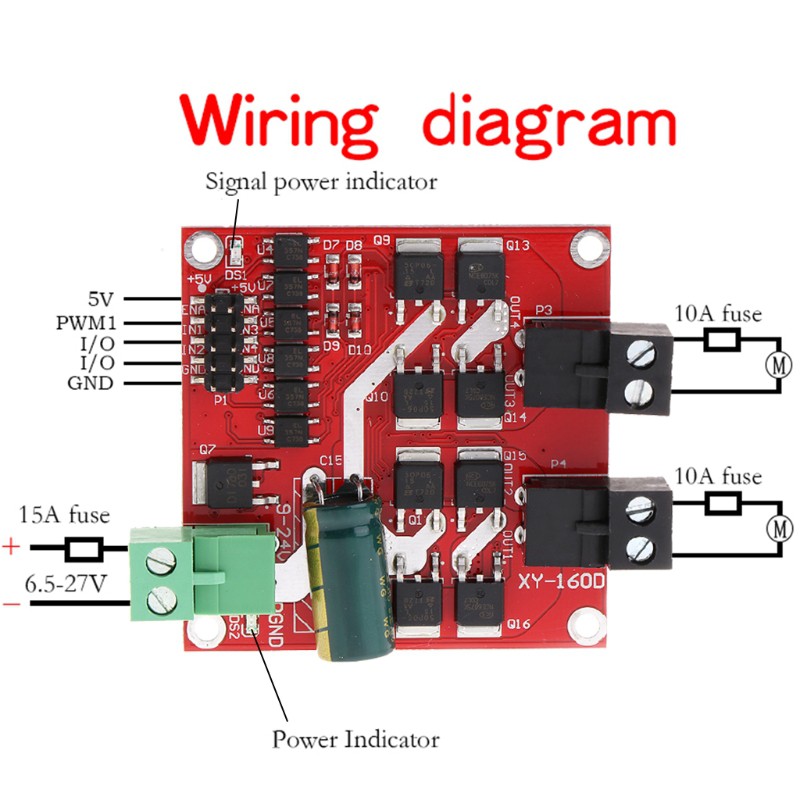 Bảng Mạch Điều Khiển Động Cơ Kép Tự Lắp Ráp Sel1x12v 24v 7a 160w H-bridge L298 Logic