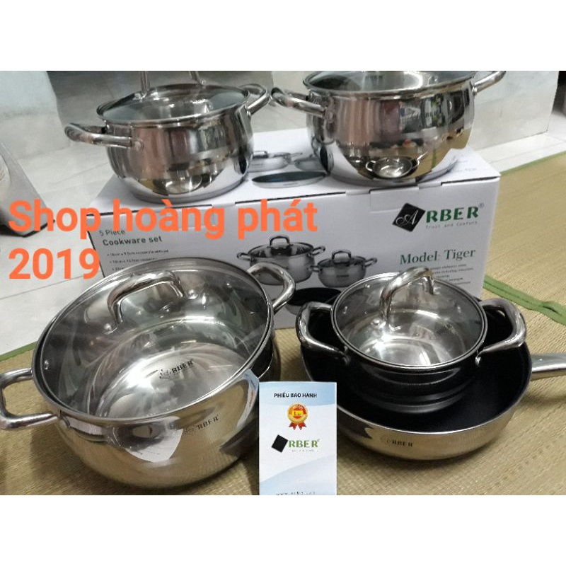 BỘ NỒI CHẢO 5 MÓN ARBER AN05-TIGER HÀNG CHÍNH HÃNG CAO CẤP