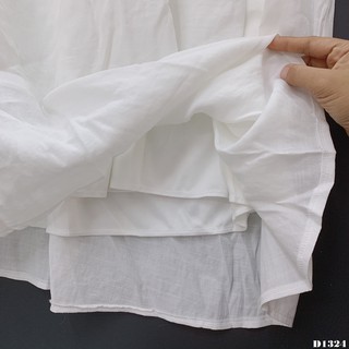 Đầm maxi trắng tay phồng viền ren (D1324) (Hình thật)