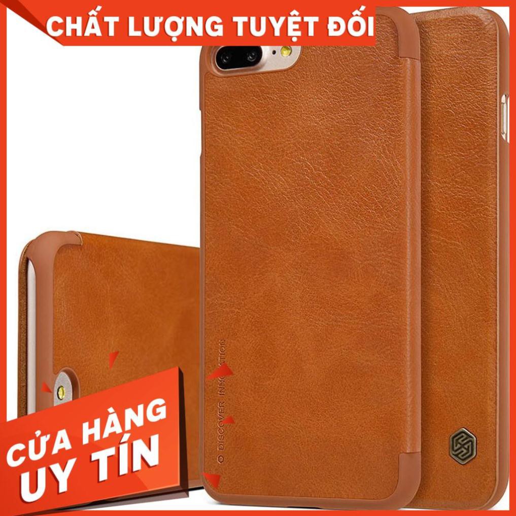 Bao da da thật chính hãng Nillkin Qin cho iPhone 7 Plus / iPhone 8 Plus sang trọng cao cấp có ngăn đựng thẻ