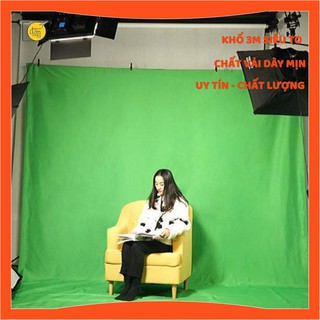 [GIÁ HỦY DIỆT ] Vải xanh lá cây khổ lớn 300cm vải màu xanh lá cây tách nền phông nền vải chụp ảnh vải bố vải canvas
