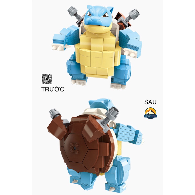 Đồ chơi lắp ghép xếp hình Pokemon rùa nước Blastoise B0109 chính hãng Keeppley