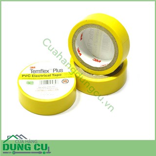 Băng dính, băng keo điện chống cháy PVC TEMFLEX 3M màu vàng hàng chính hãng