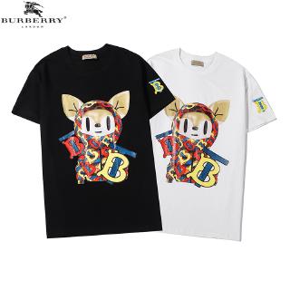 Áo Thun Tay Ngắn Cổ Tròn In Chữ Burberry Cá Tính Cho Cặp Đôi