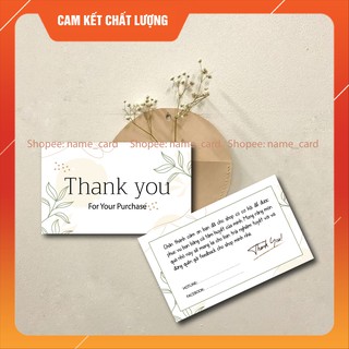 Thiệp cảm ơn khách hàng kích thước 9x5,5 cm dùng cho shop bán hàng