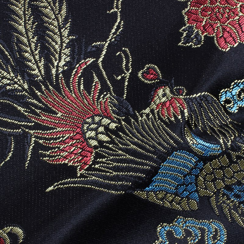 Túi đựng kiếm Tissu màu đen dài 135cm hình rồng phượng hoàng