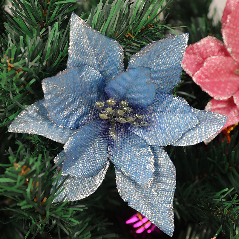 Bộ 5/10 hoa giả trang trí cây thông noel mừng năm mới