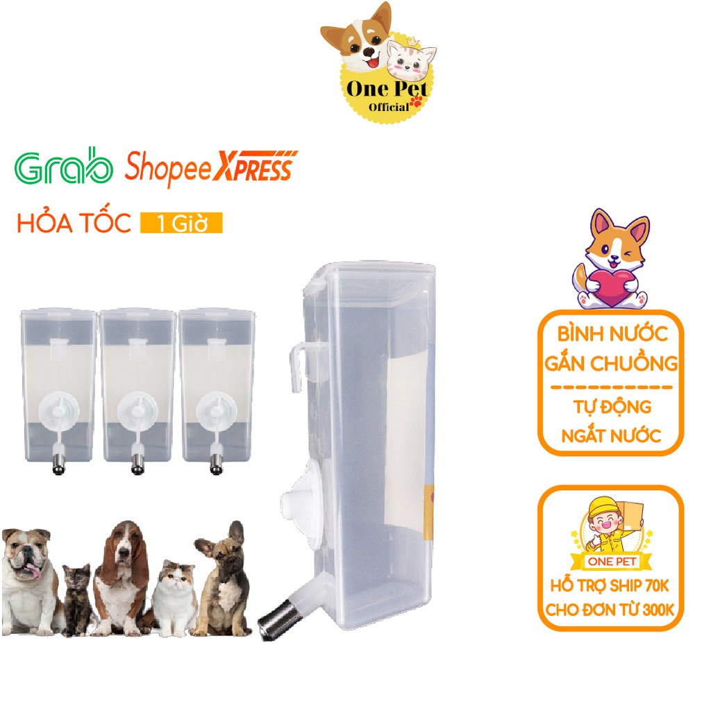 Bình nước tự động cho Chó 800ml, Bình nước tự động size lớn treo chuồng Chó Mèo - One Pet Shop