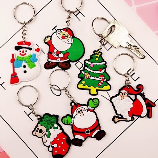 Combo 100 móc khóa size lớn 5cm Noel Giáng Sinh trộn mẫu