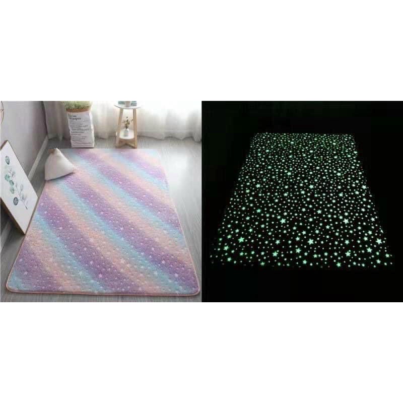 Thảm lông thỏ phát sáng 1m6x2m thảm lông trang trí decor thảm trải sàn phòng ngủ phòng khách mềm mịn êm